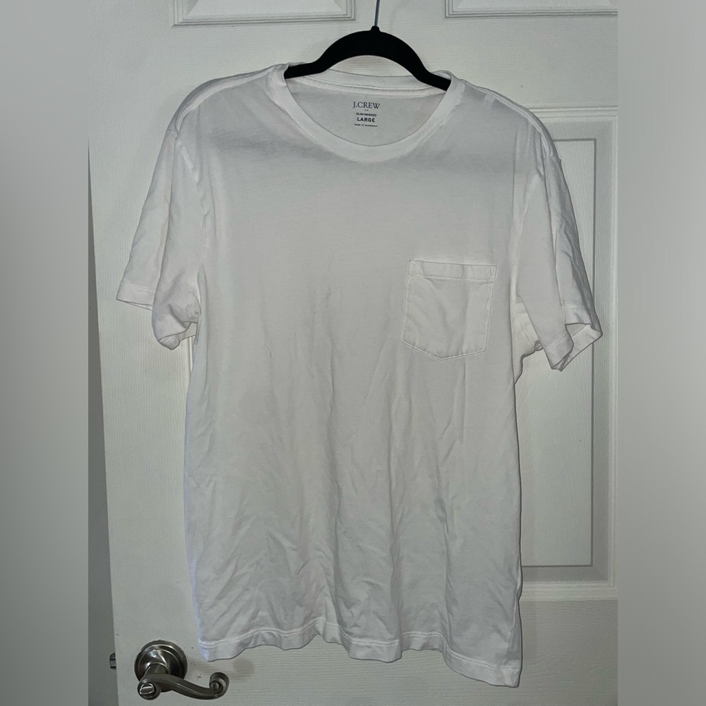 J. Crew White Short-Sleeve Pocket Crew T-Shirt